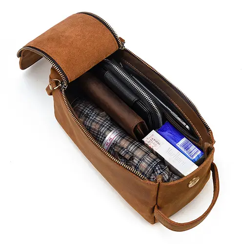 Latest Innovative Products Comfortable Feel Simple Leather Cosmetic Case